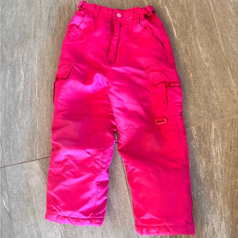 Rothschild Girls Bright Pink Snow Pants Size M 5/6 (see description)